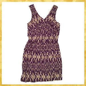 Ann Taylor LOFT Purple & Tan Dress